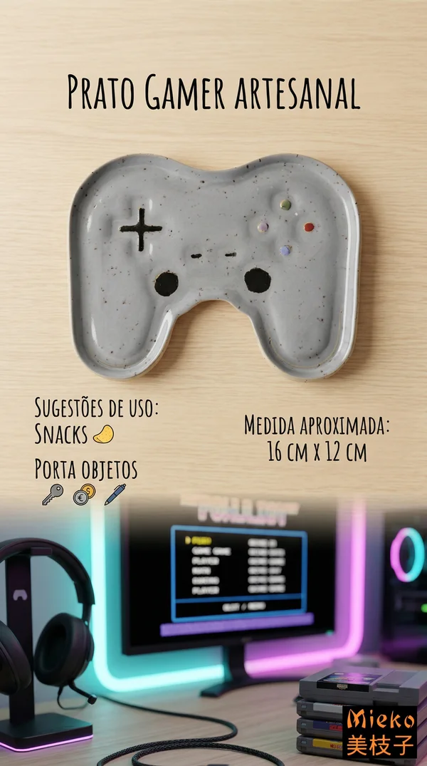 R$ 65 (PIX) R$ 75 (CARTÃO) Prato Gamer Artesanal